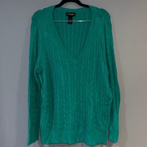- Lane Bryant green v neck long sleeve blouse 22/24